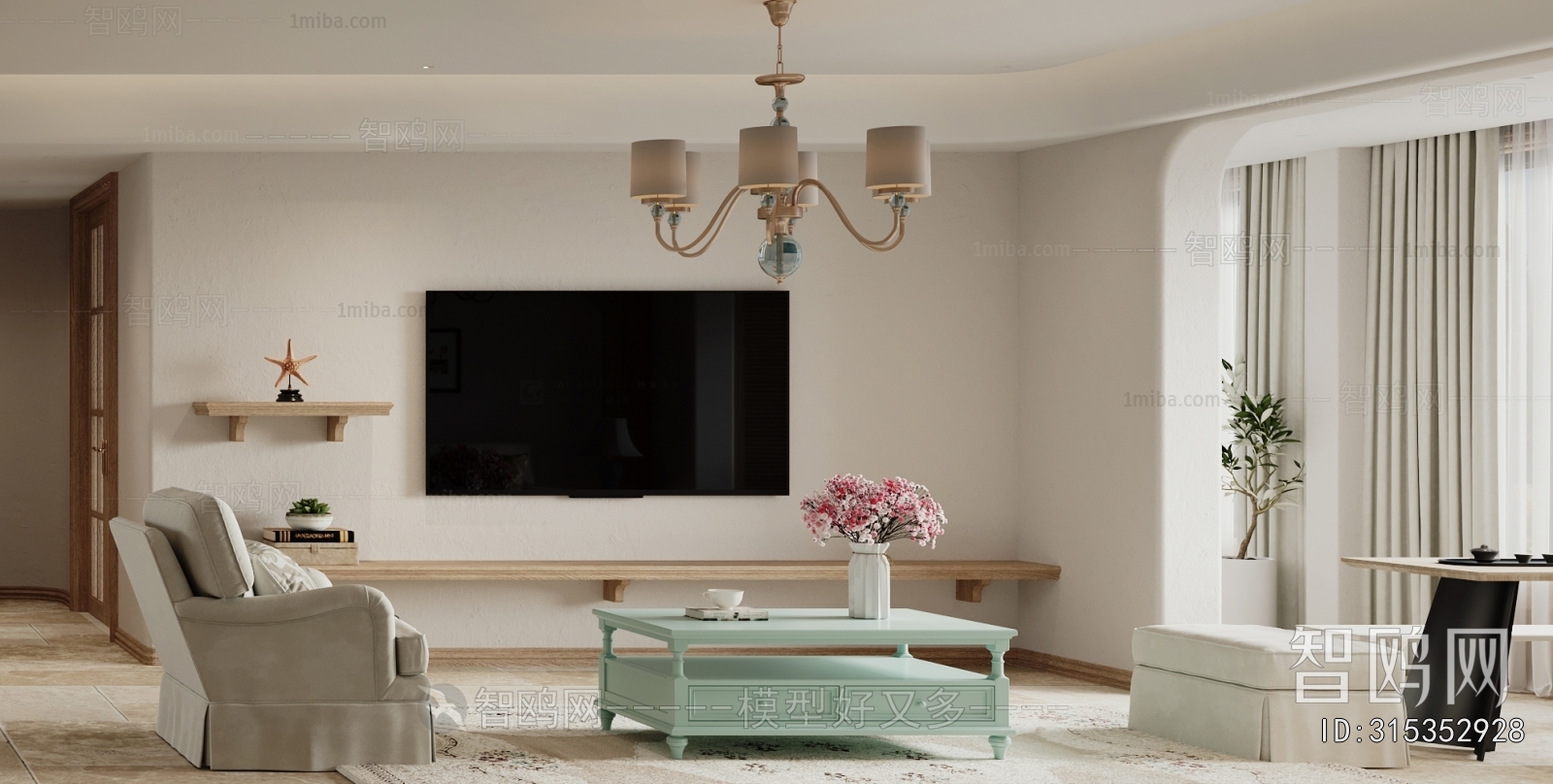 Simple European Style A Living Room