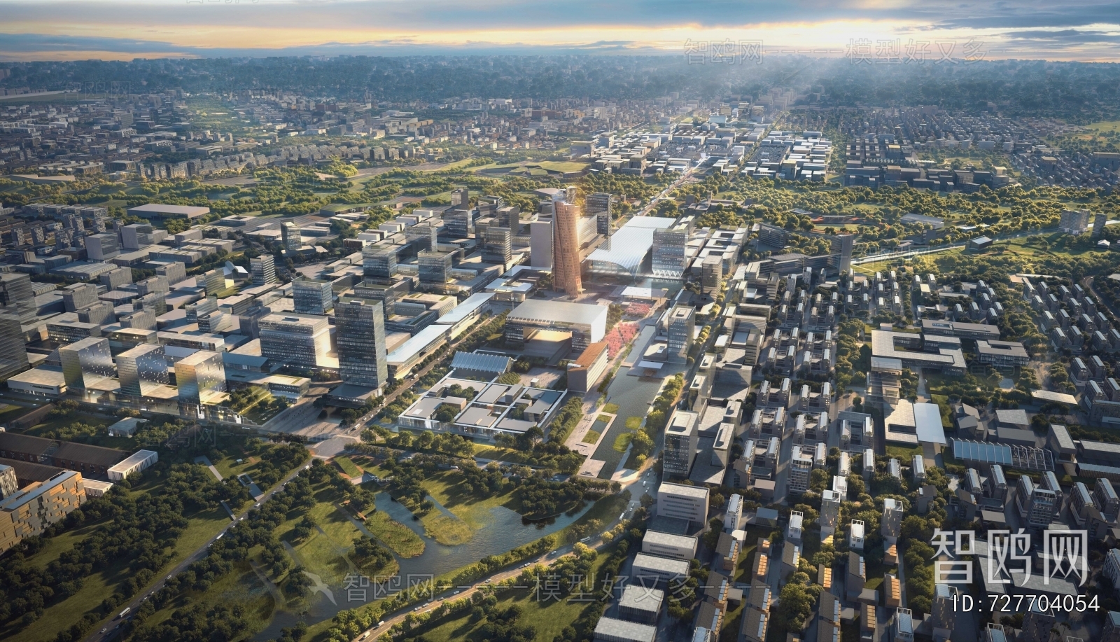 Modern Architectural Bird's-eye View Planning