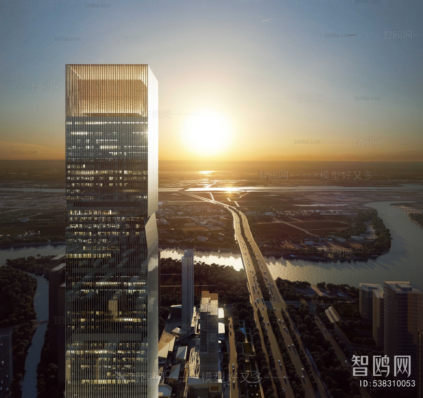 Modern Architectural Bird's-eye View Planning