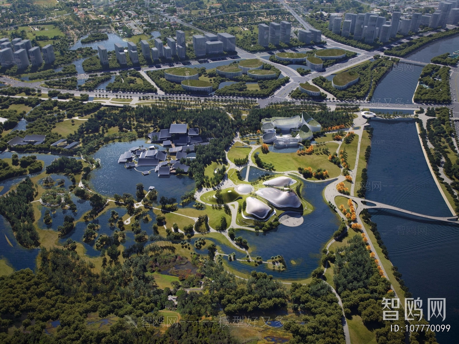 Modern Architectural Bird's-eye View Planning