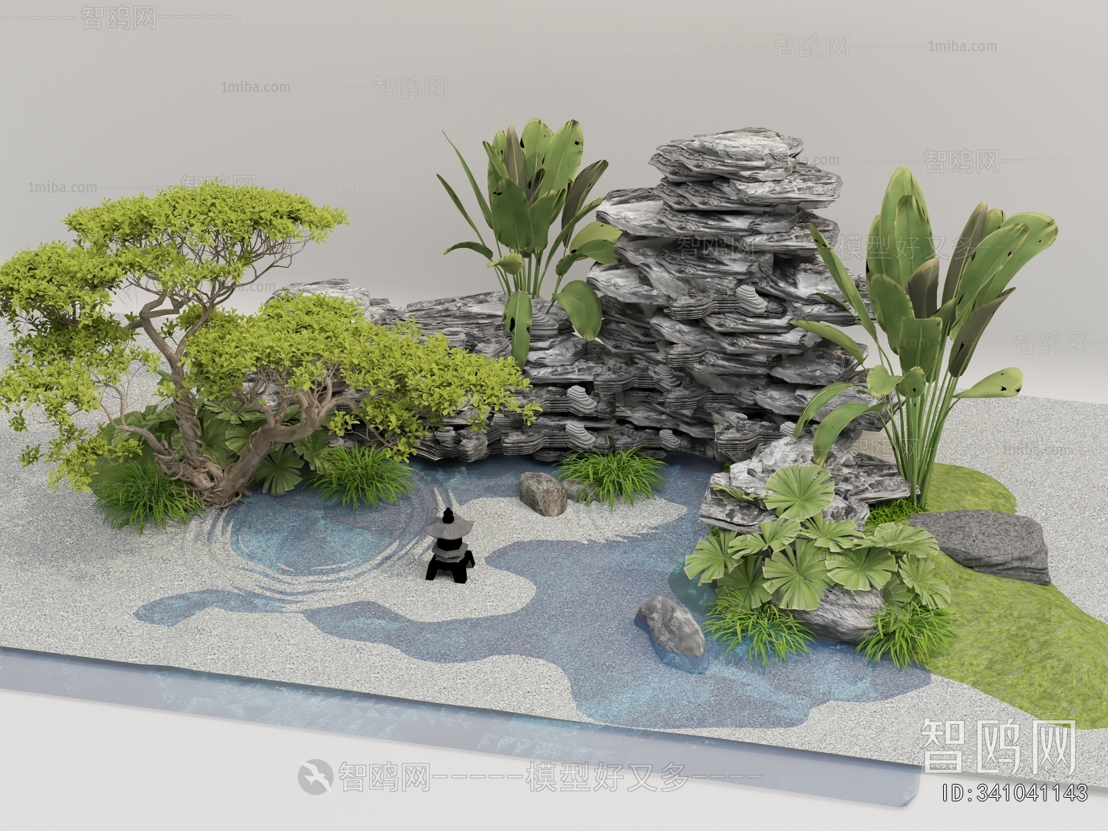 New Chinese Style Rockery Waterscape