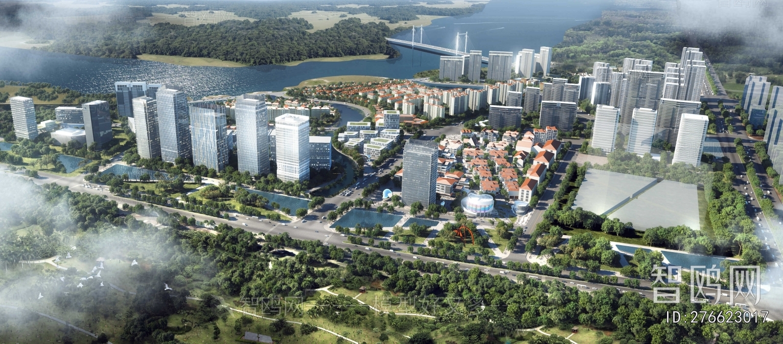 Modern Architectural Bird's-eye View Planning
