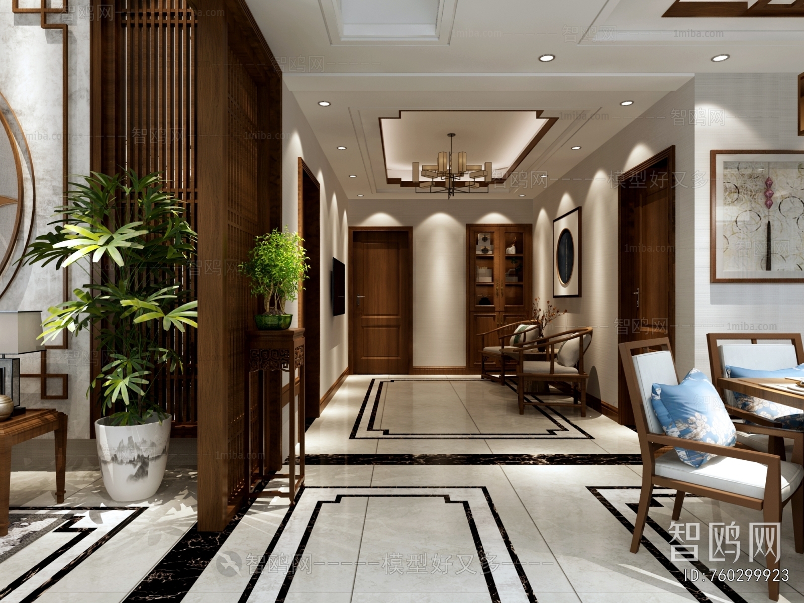 New Chinese Style A Living Room