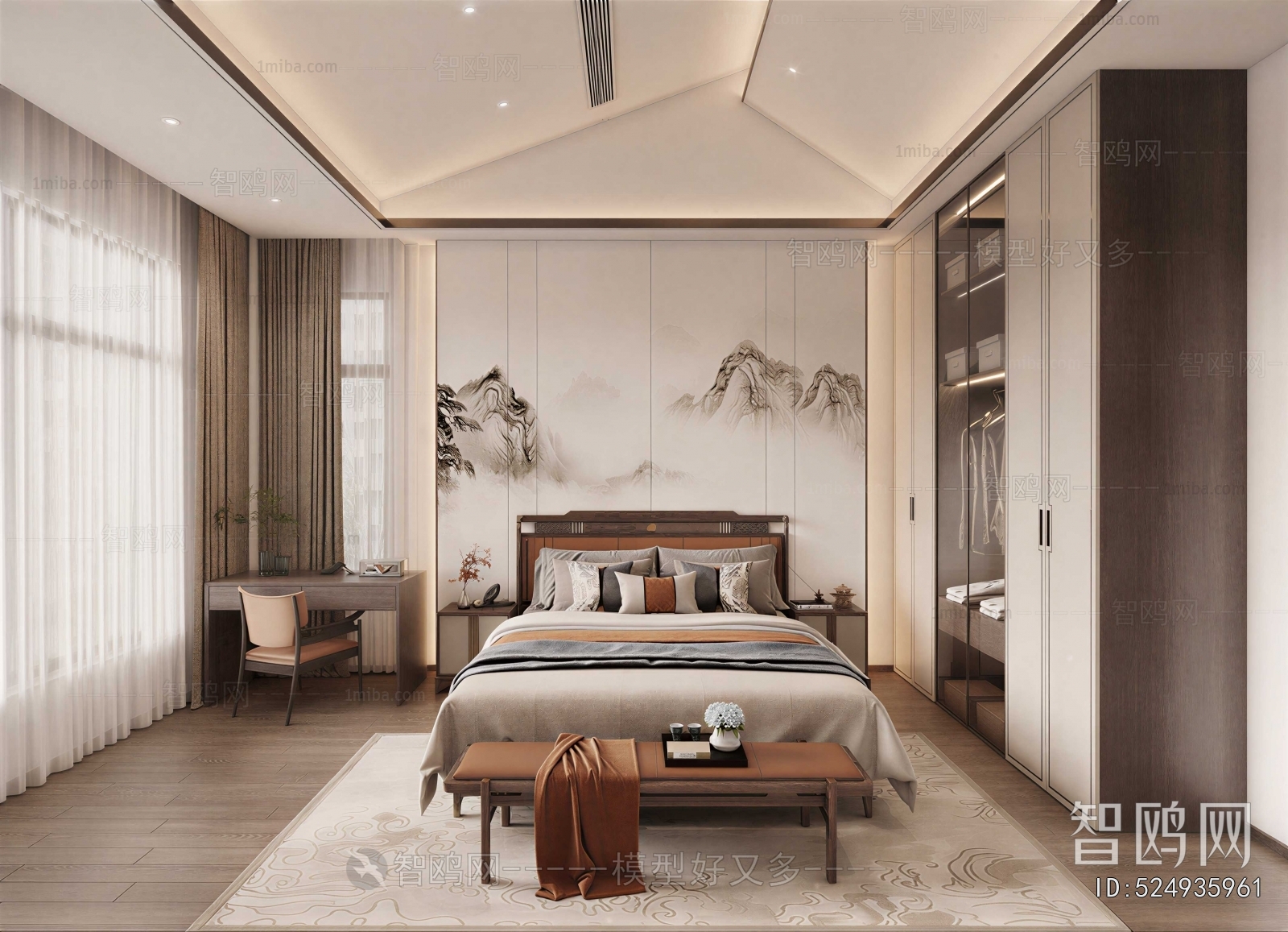 New Chinese Style Bedroom