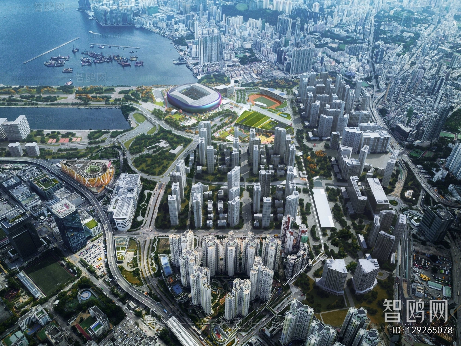 Modern Architectural Bird's-eye View Planning