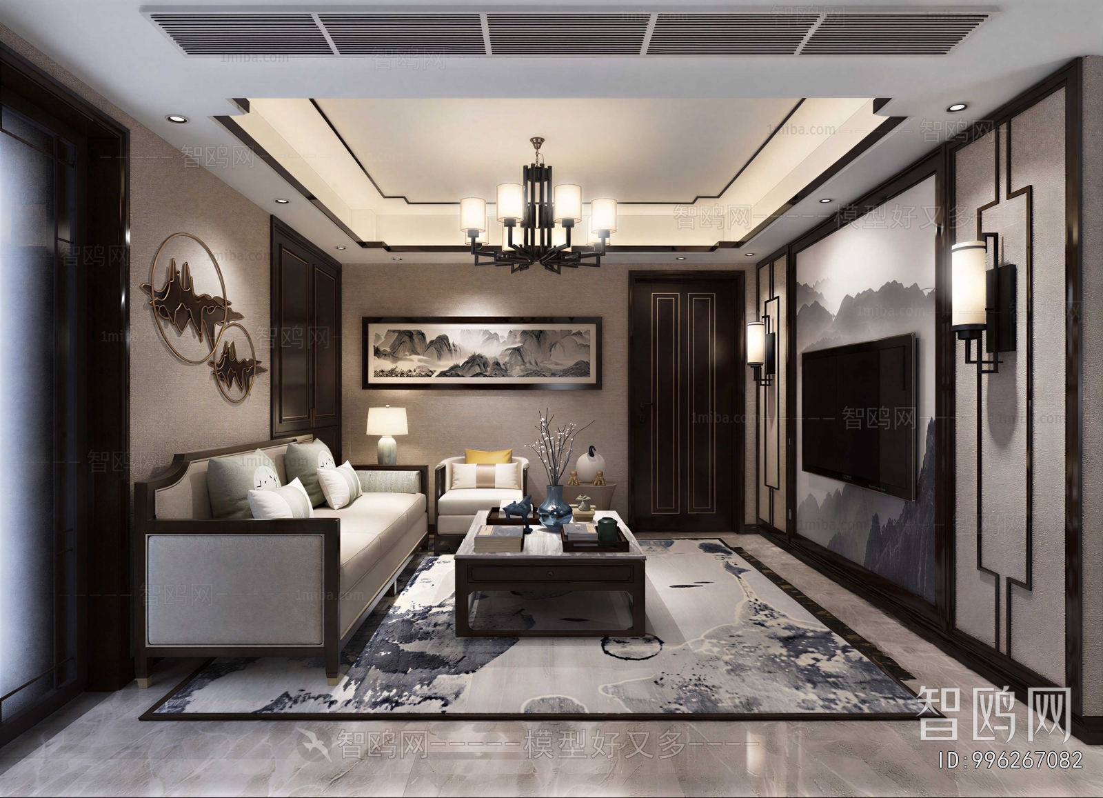 New Chinese Style A Living Room