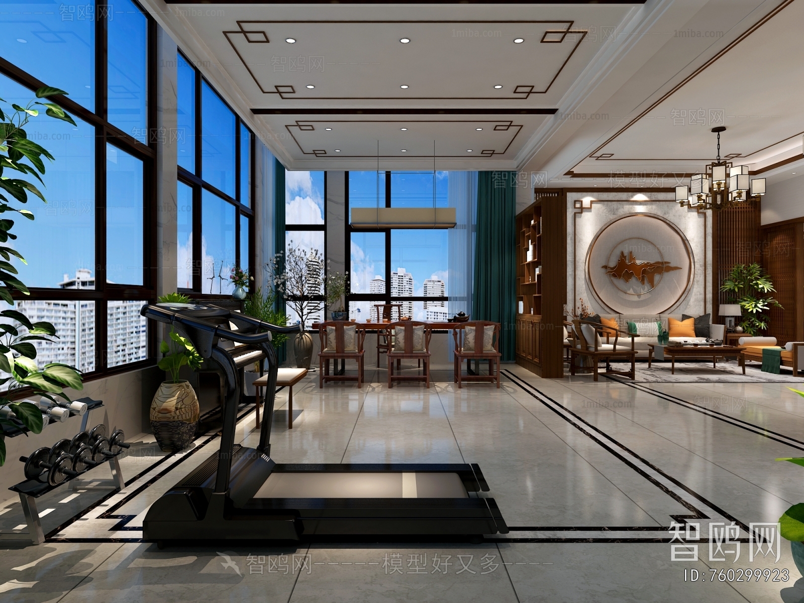 New Chinese Style A Living Room