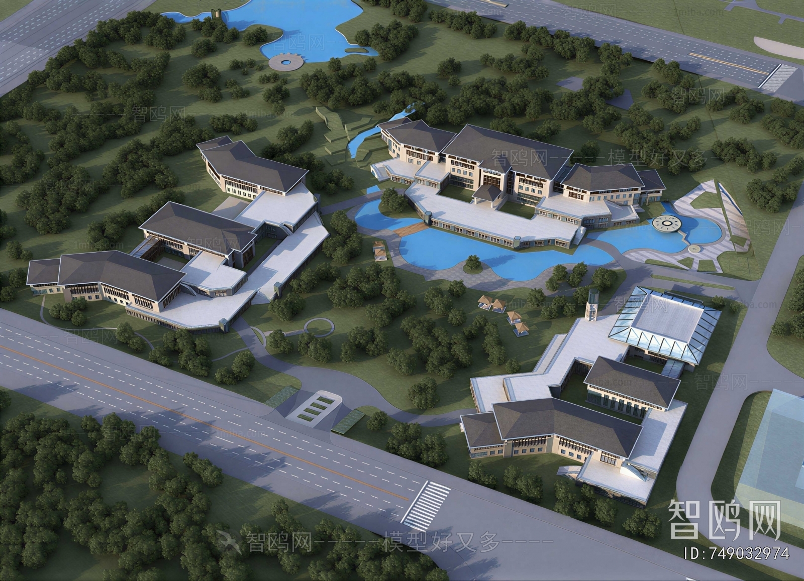Modern Architectural Bird's-eye View Planning