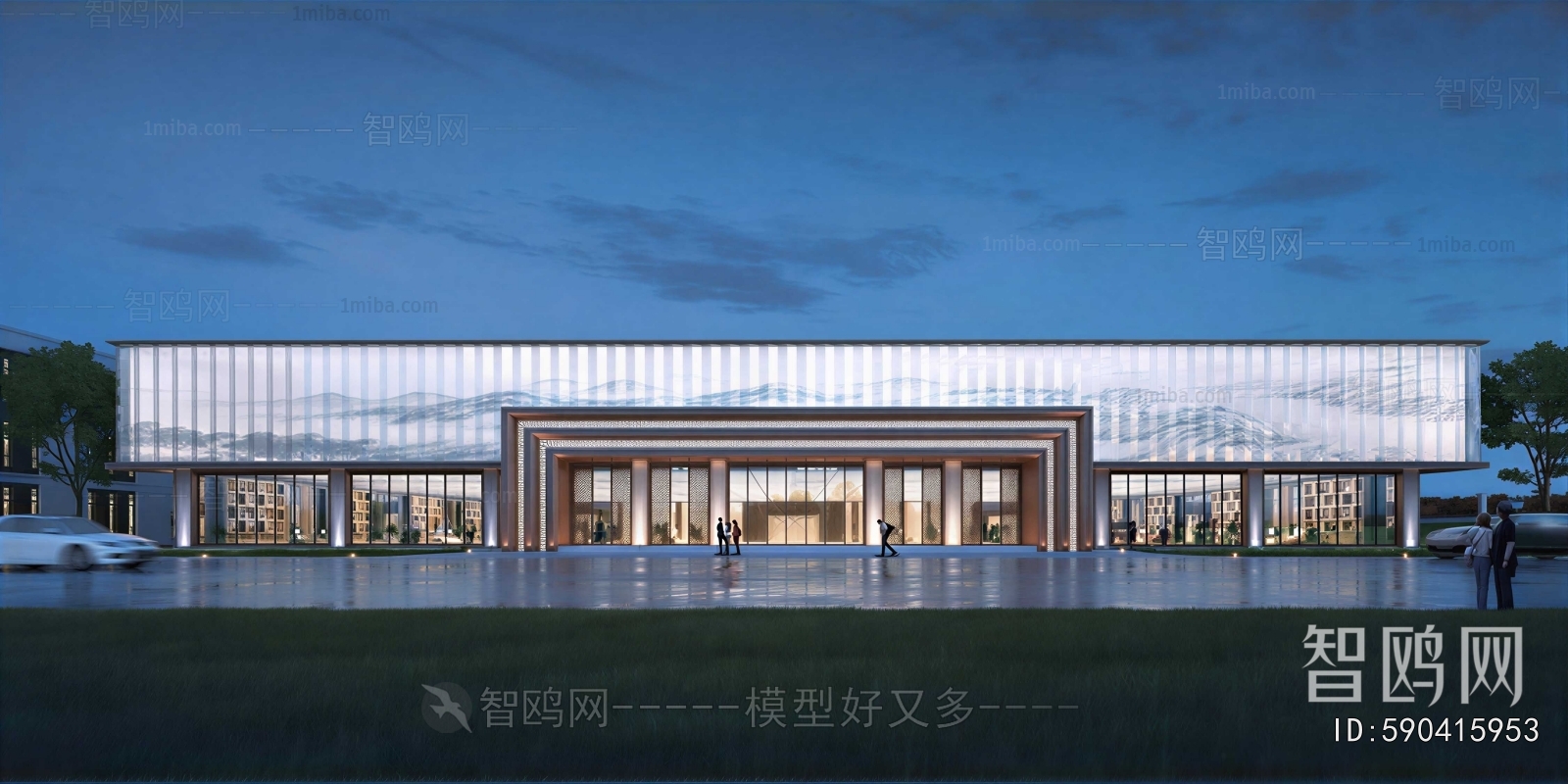 New Chinese Style Appearance Of Commercial Building