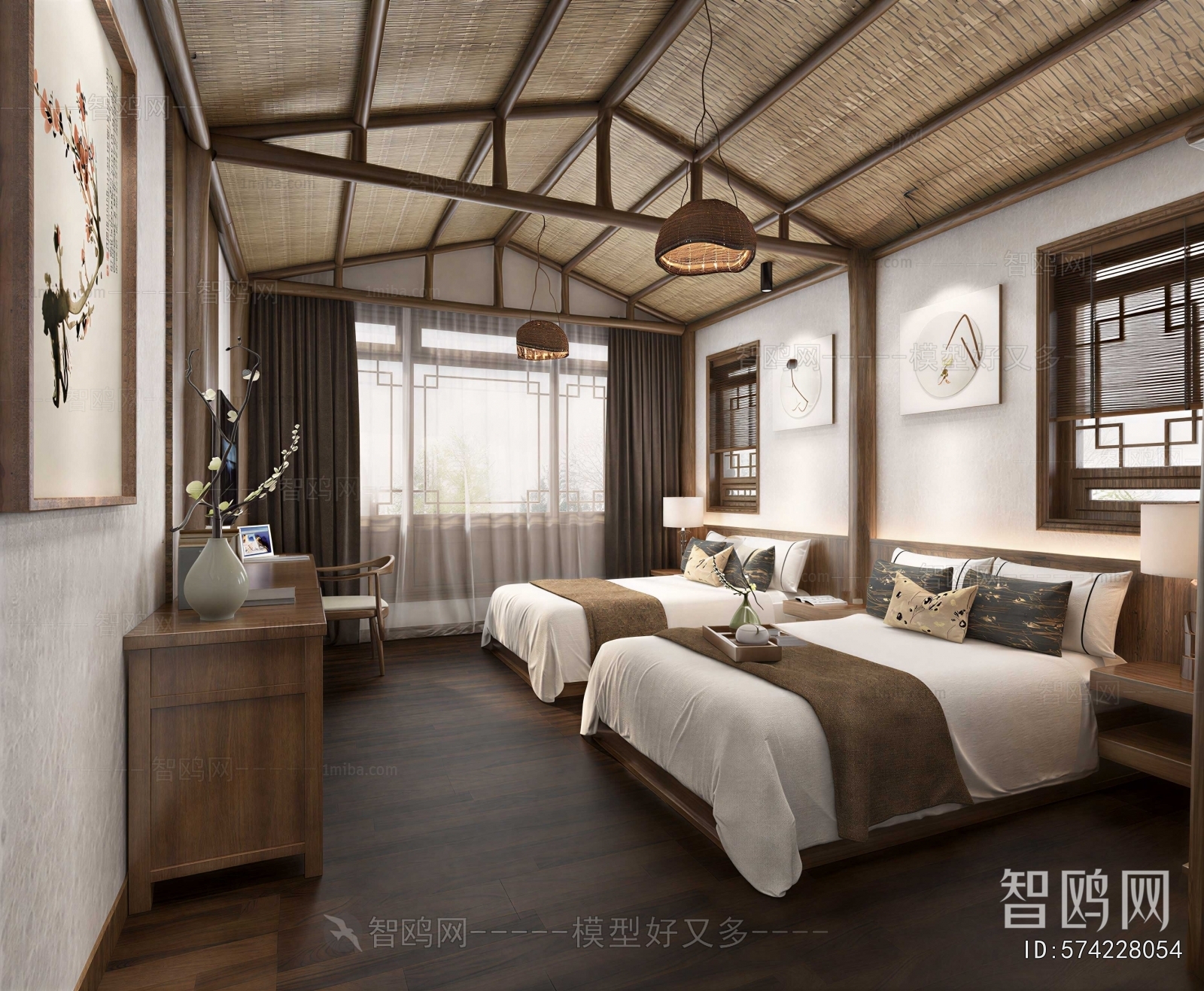 New Chinese Style Bedroom