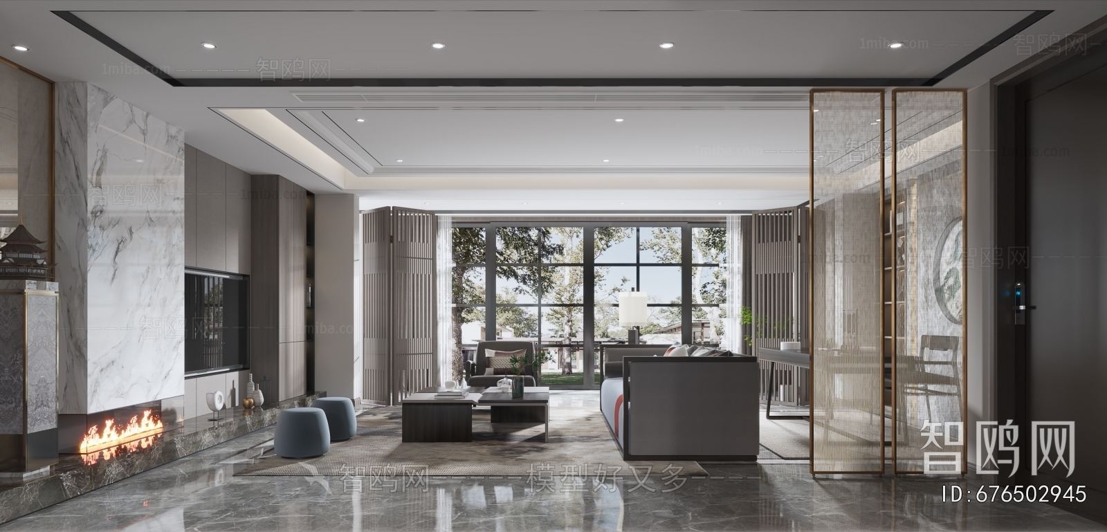 New Chinese Style A Living Room