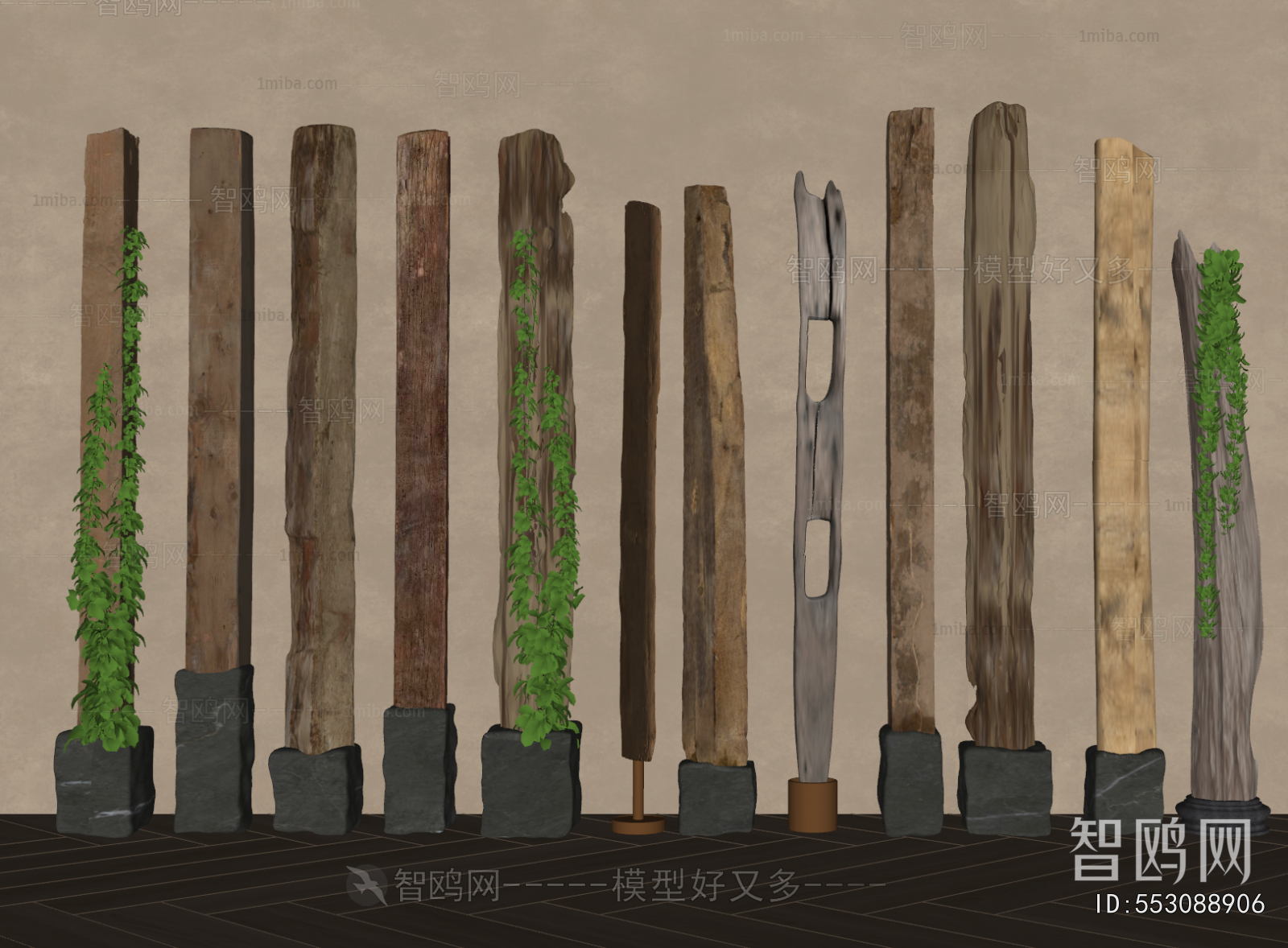 Wabi-sabi Style Column