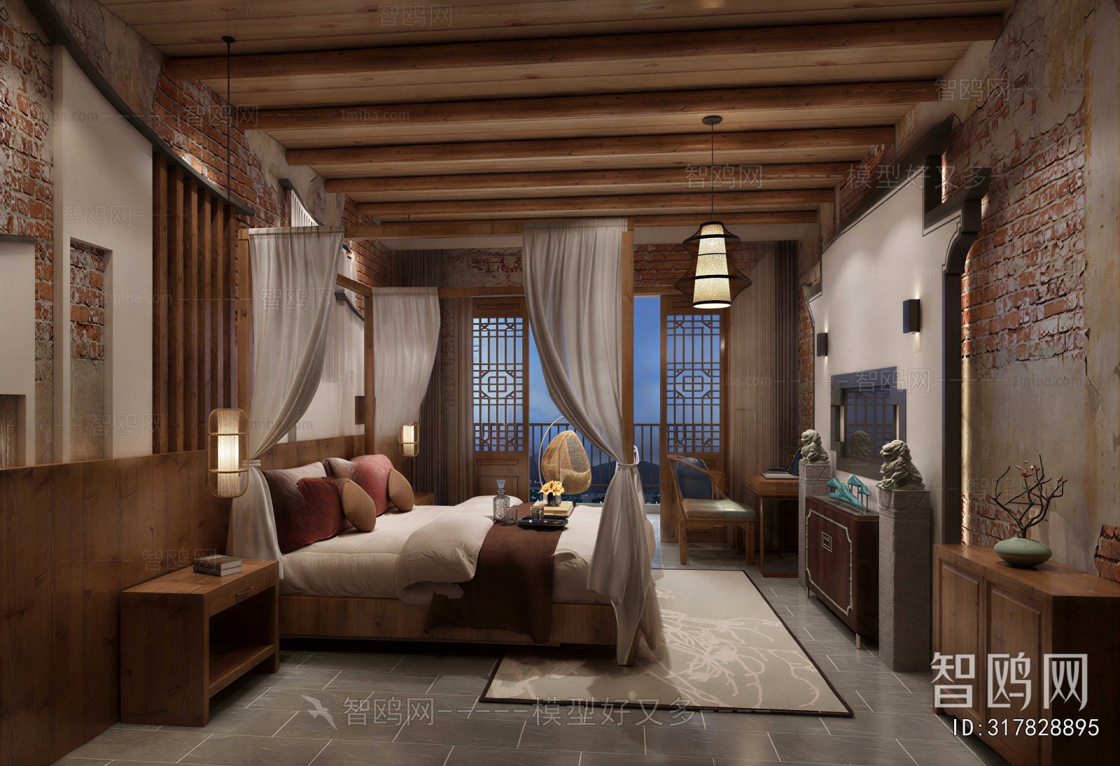 New Chinese Style Bedroom