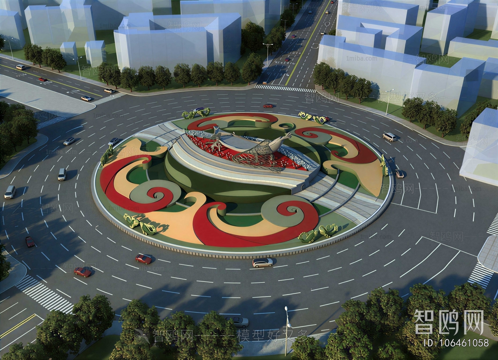 Modern Architectural Bird's-eye View Planning