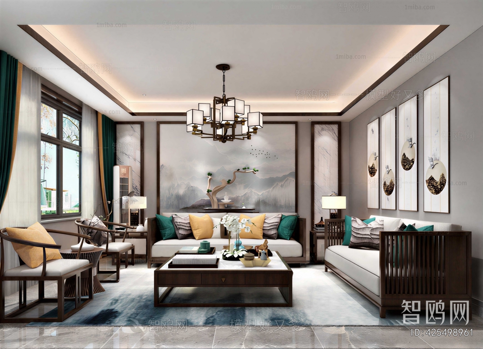 New Chinese Style A Living Room