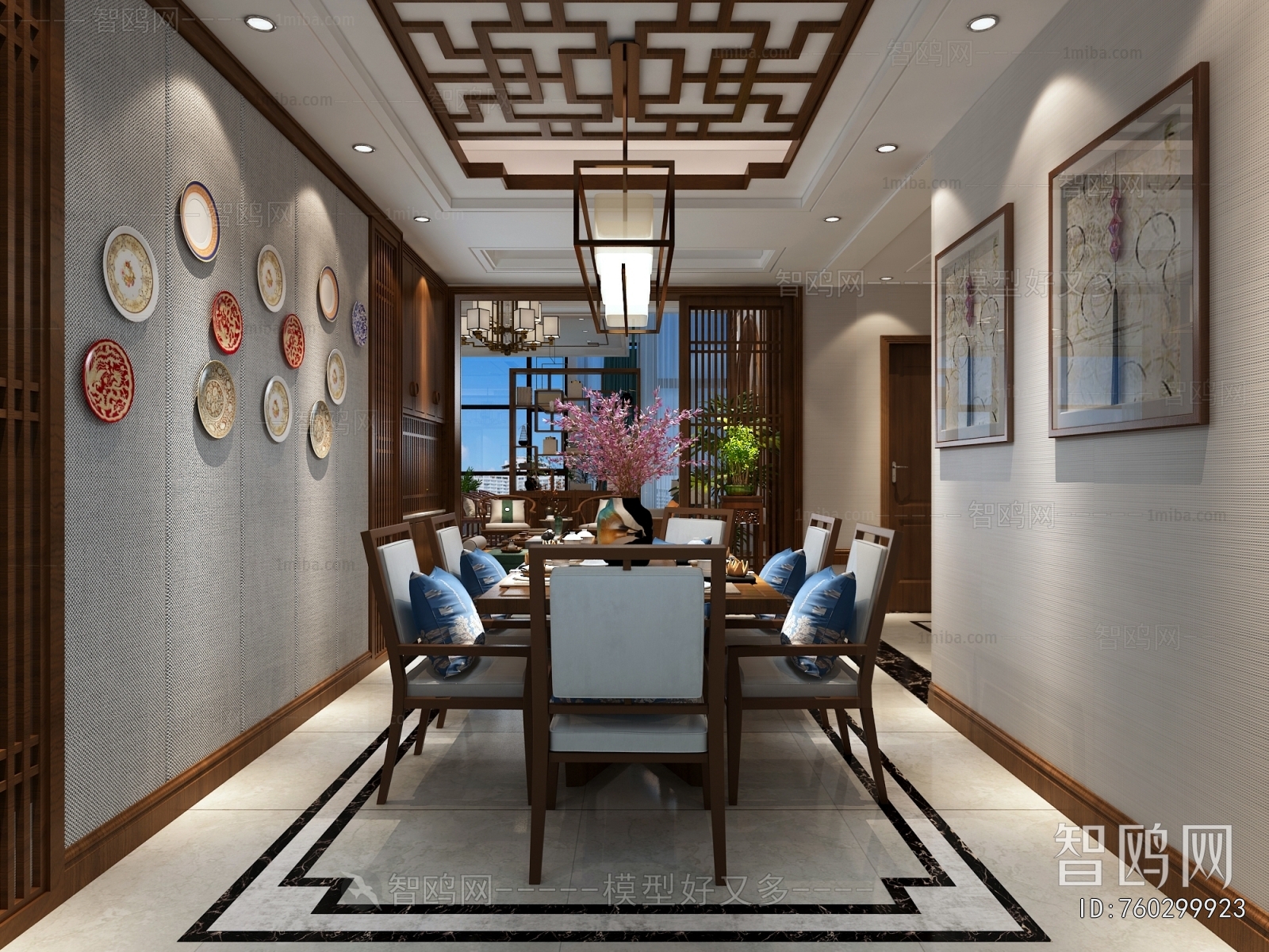 New Chinese Style A Living Room