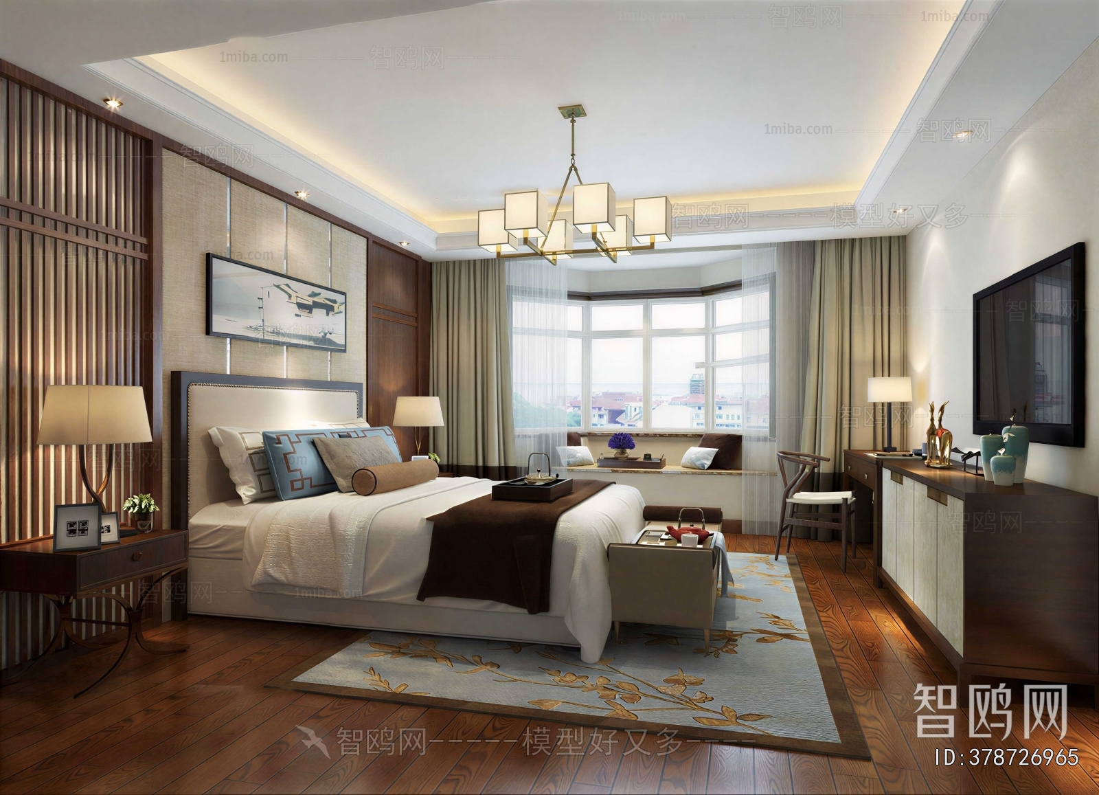 New Chinese Style Bedroom