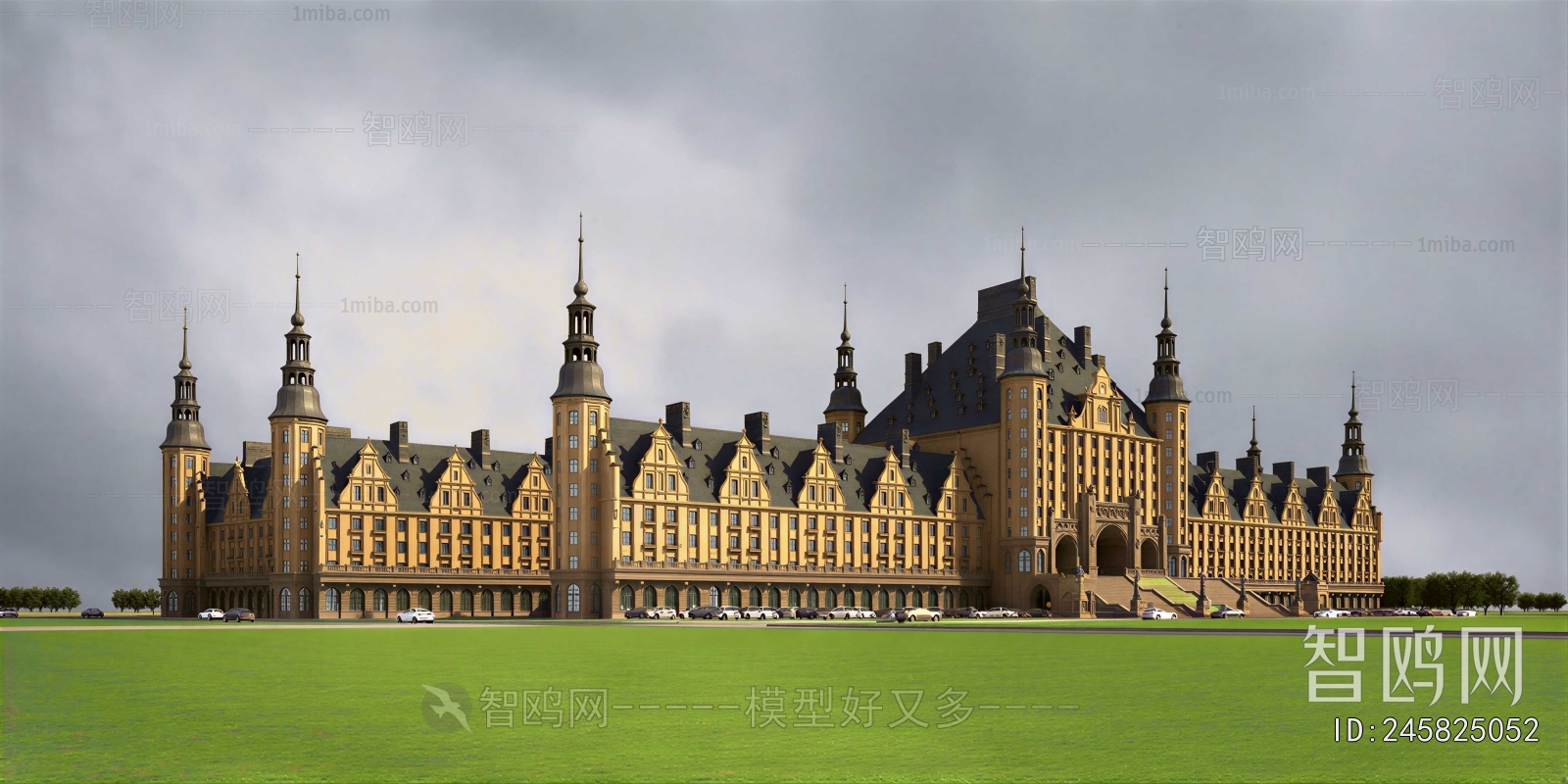 Simple European Style Public Building