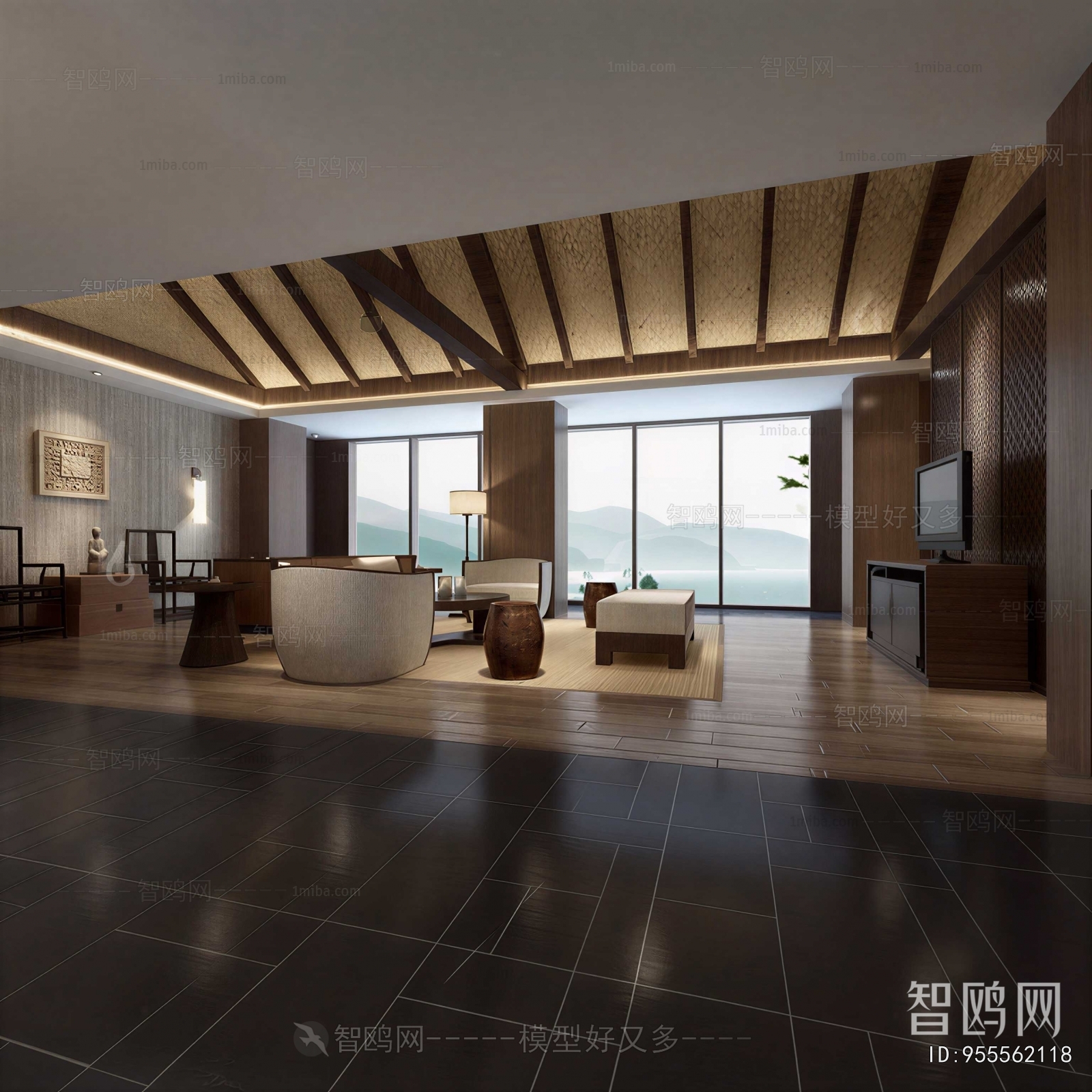 New Chinese Style A Living Room