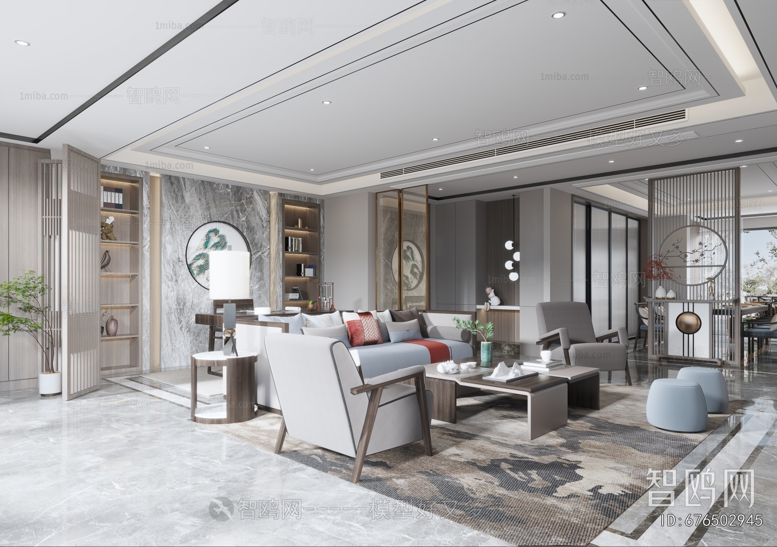 New Chinese Style A Living Room
