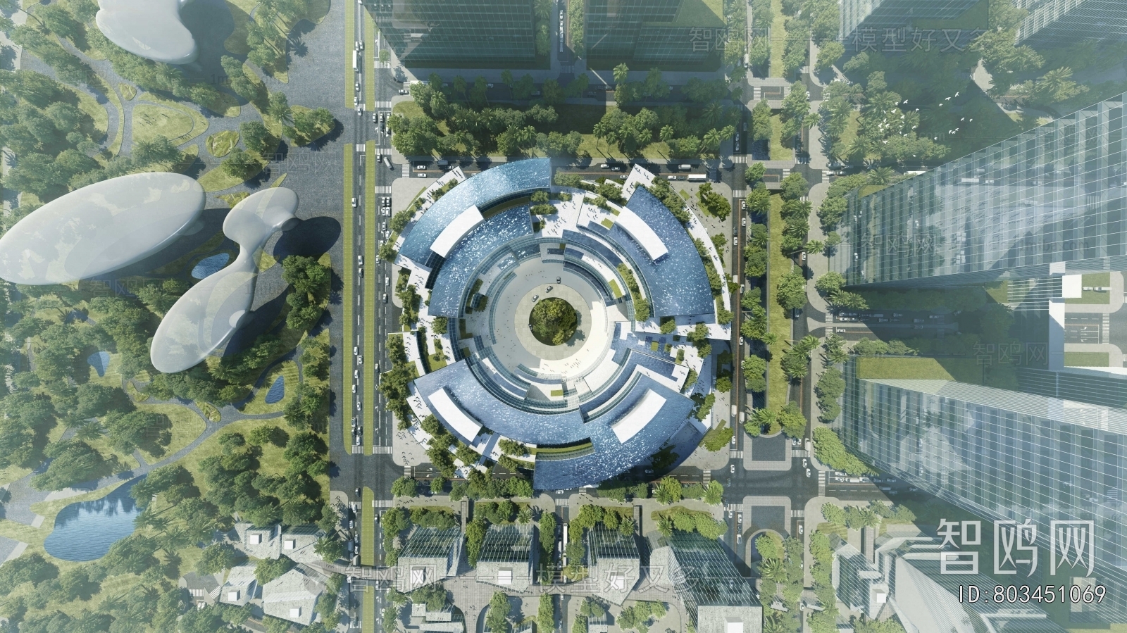 Modern Architectural Bird's-eye View Planning