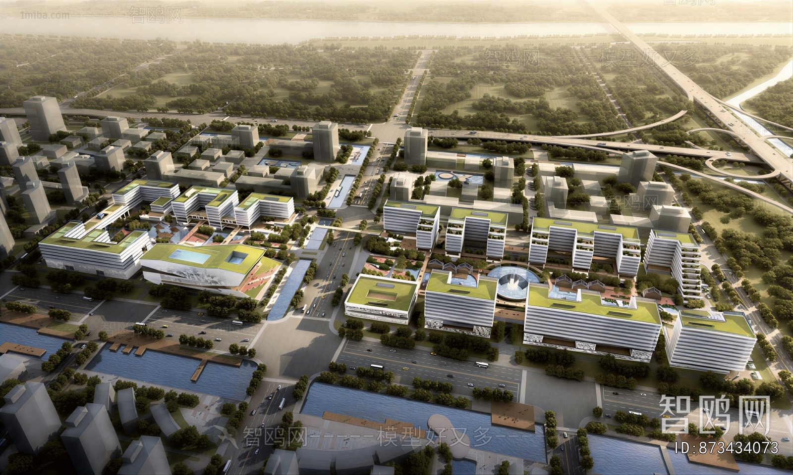 Modern Architectural Bird's-eye View Planning