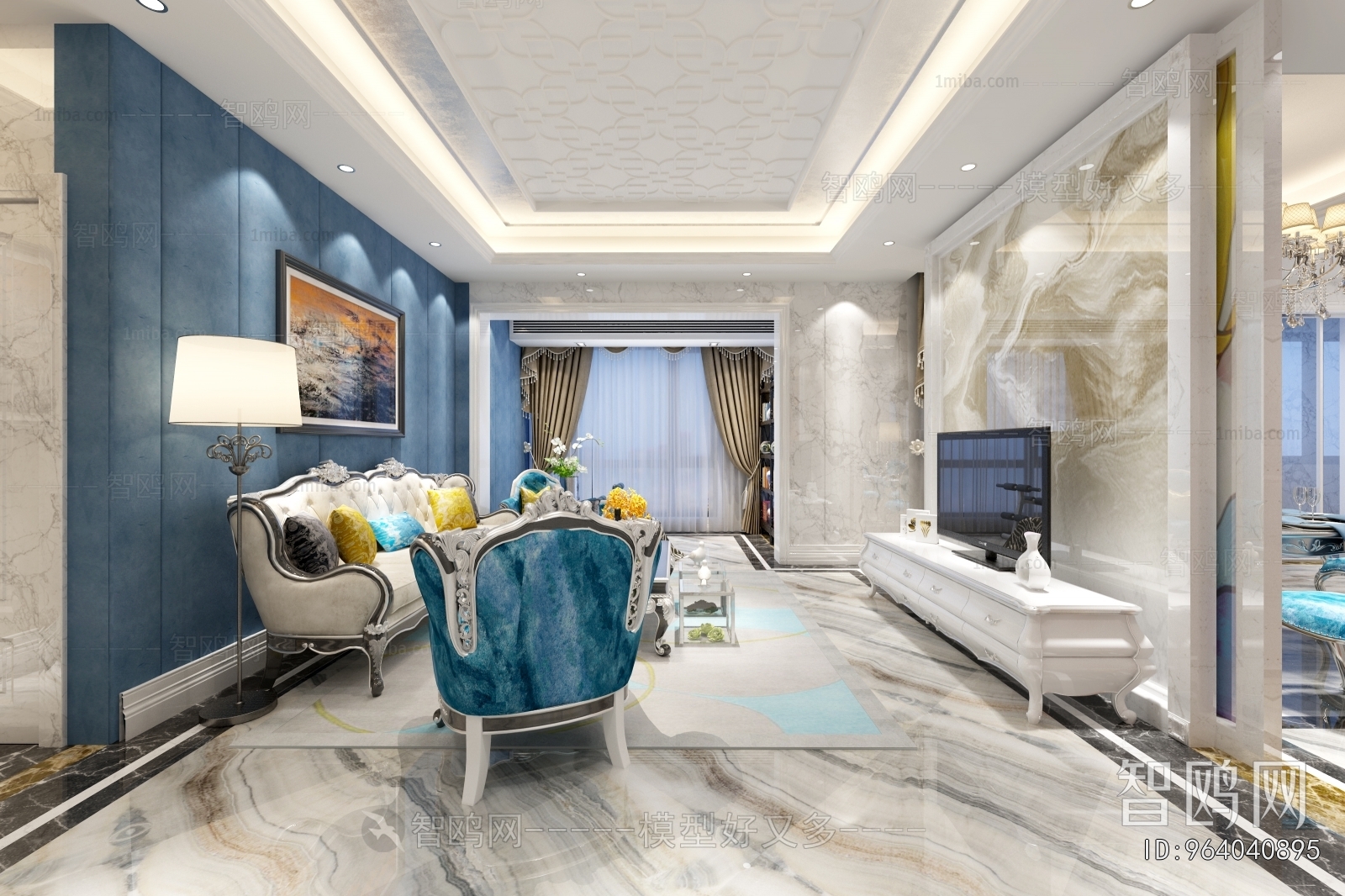 Simple European Style A Living Room