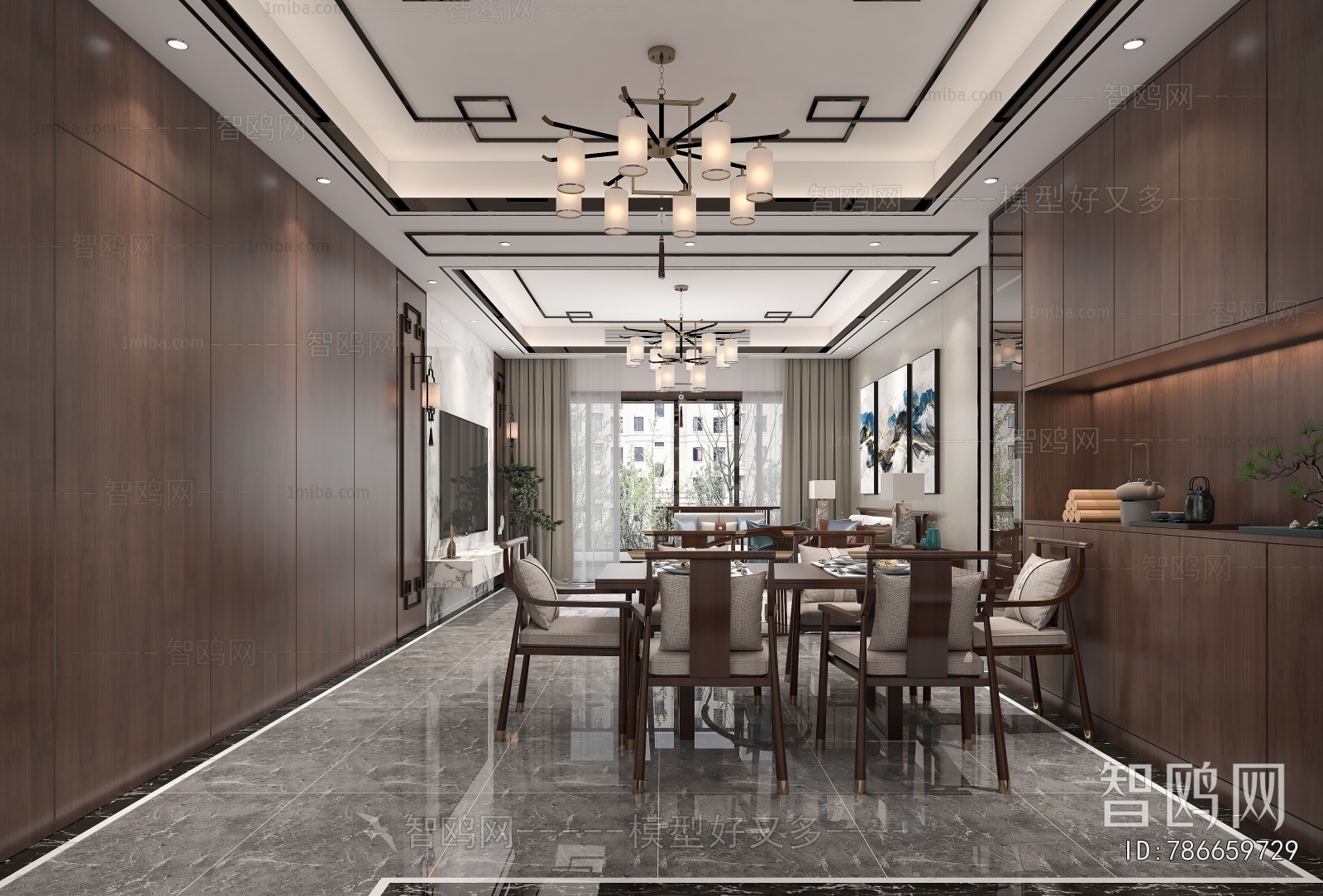 New Chinese Style A Living Room