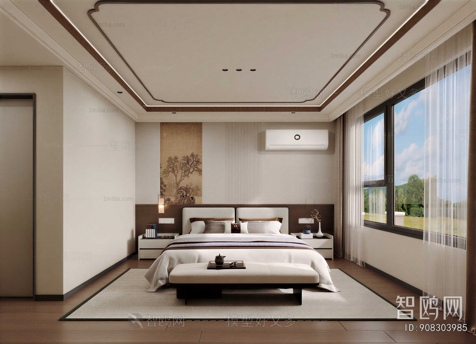 New Chinese Style Bedroom