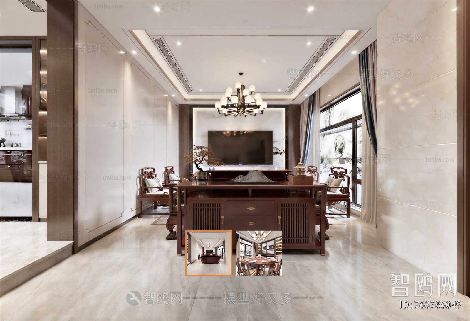 New Chinese Style A Living Room