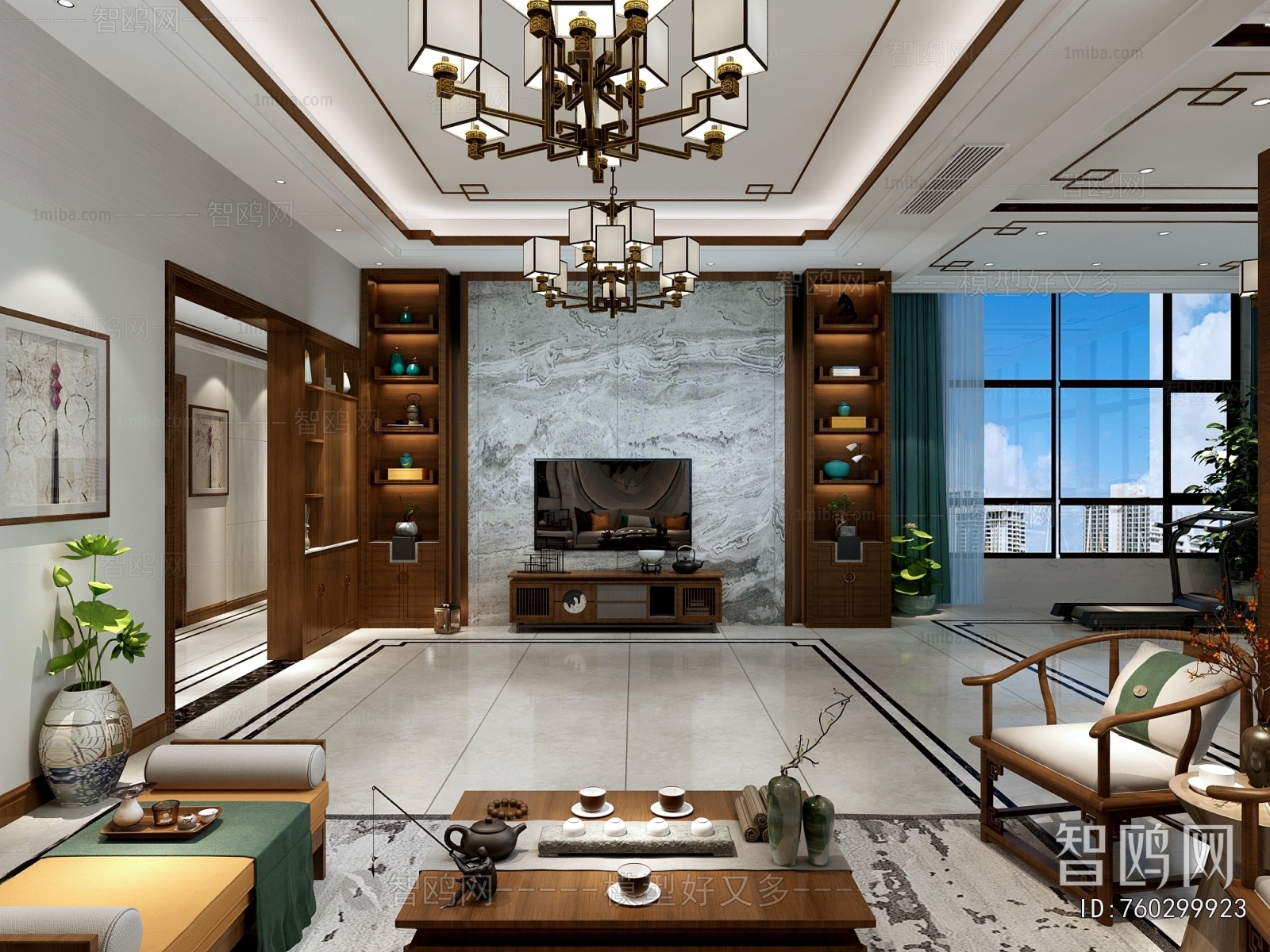 New Chinese Style A Living Room