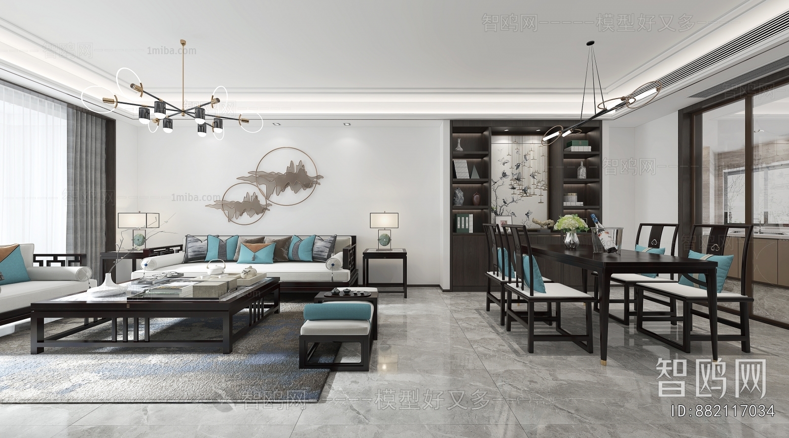 New Chinese Style A Living Room