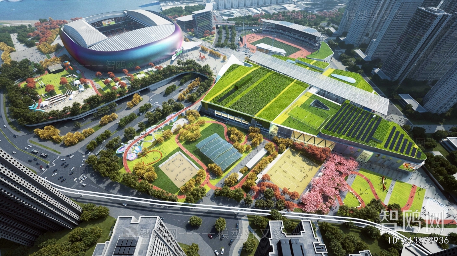 Modern Architectural Bird's-eye View Planning
