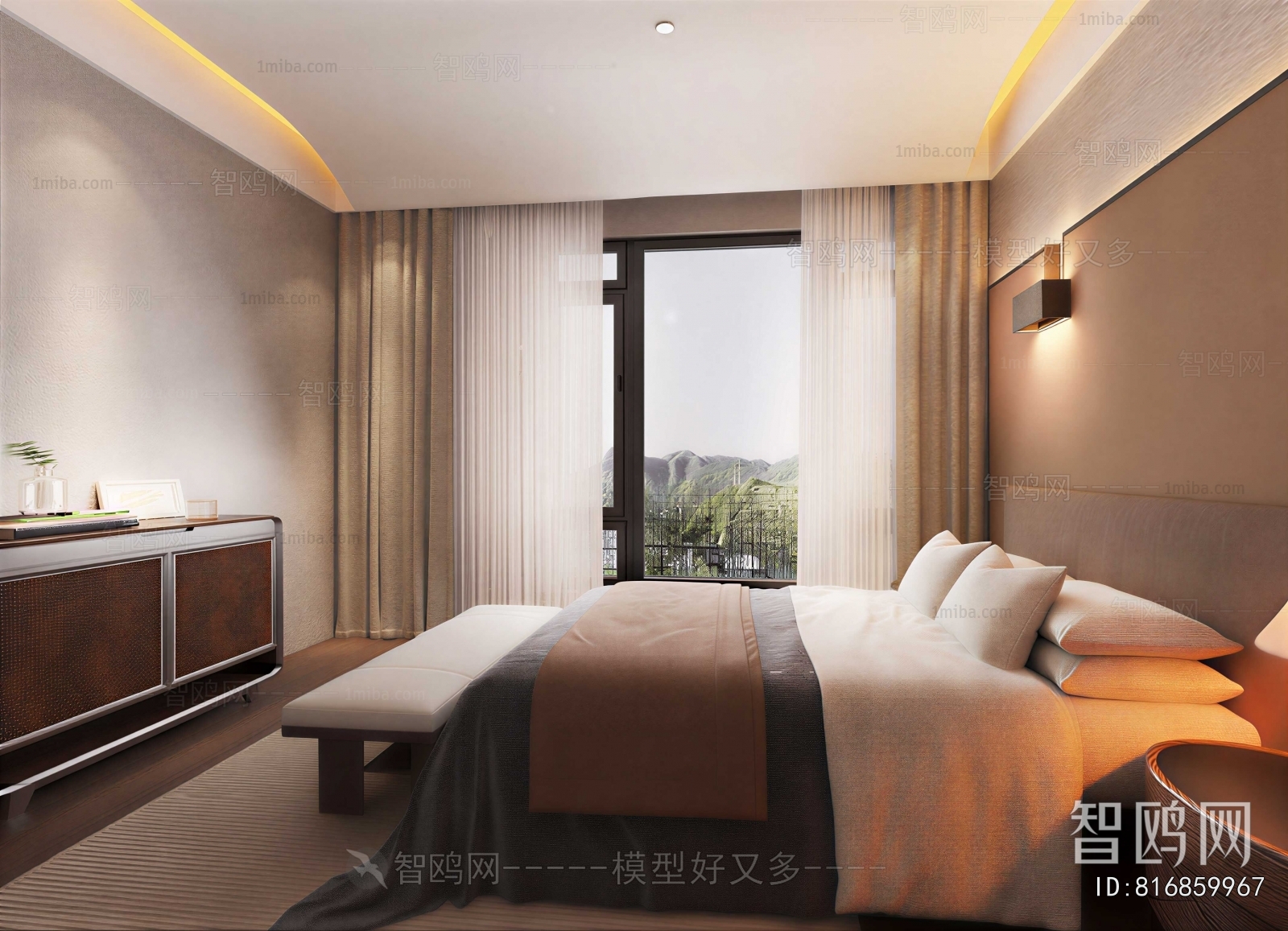 New Chinese Style Bedroom