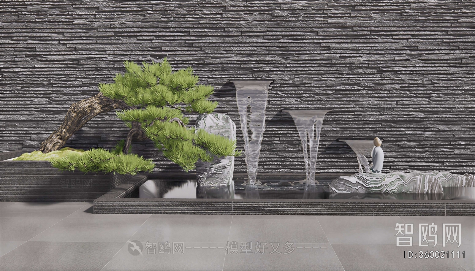 New Chinese Style Rockery Waterscape