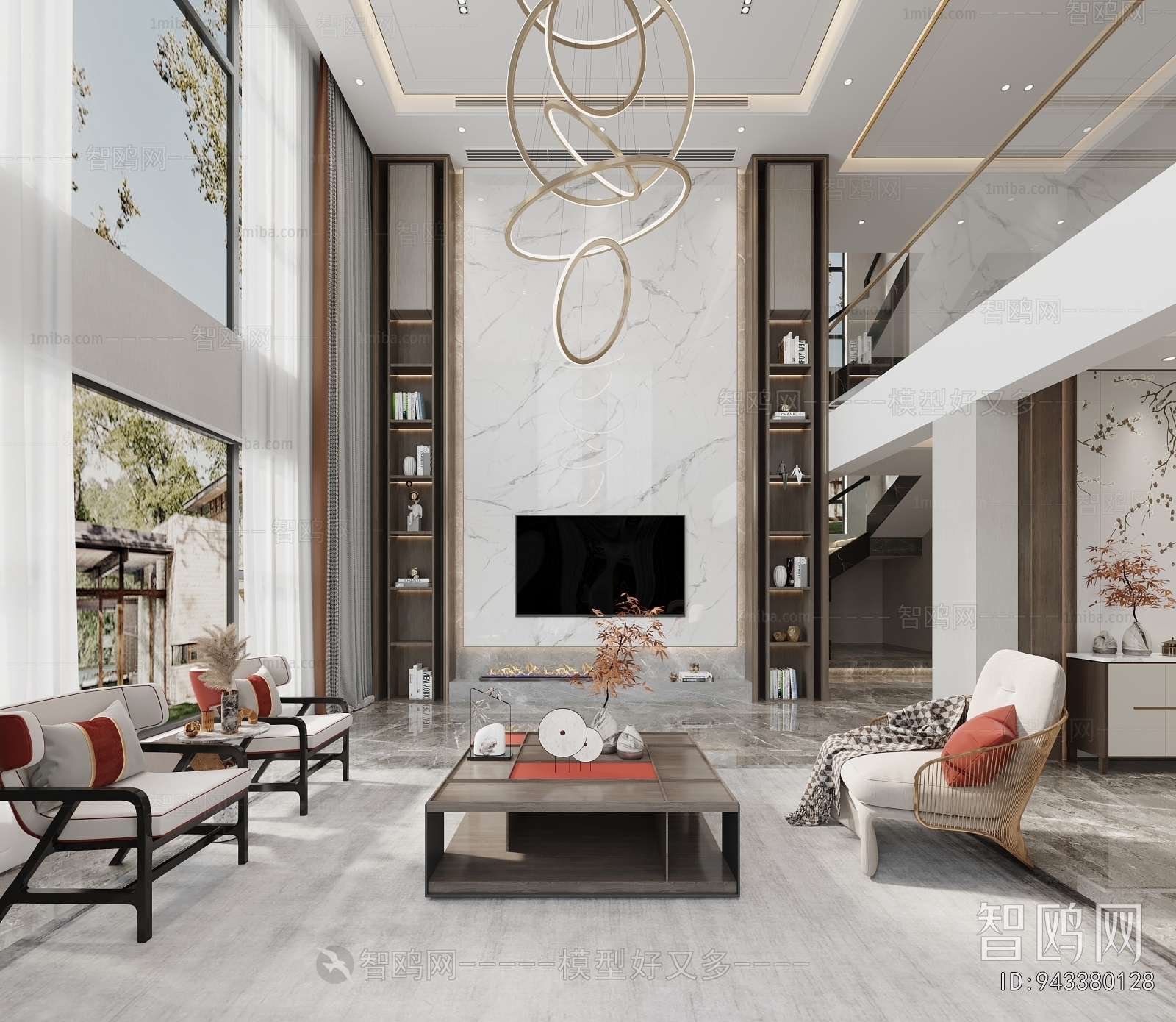 New Chinese Style A Living Room