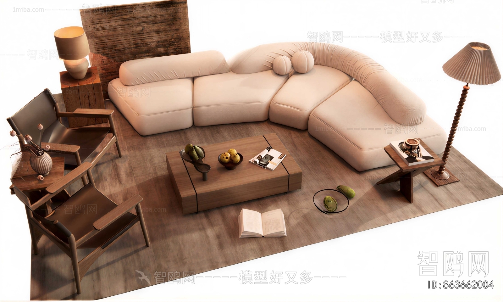 Wabi-sabi Style Sofa Combination