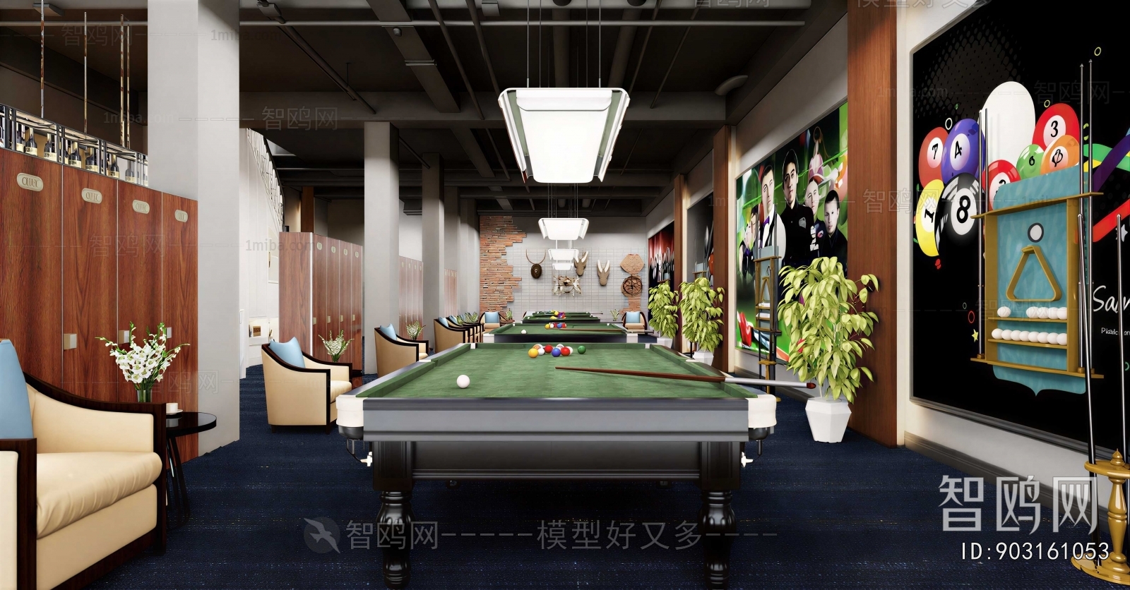 Modern Billiard Room