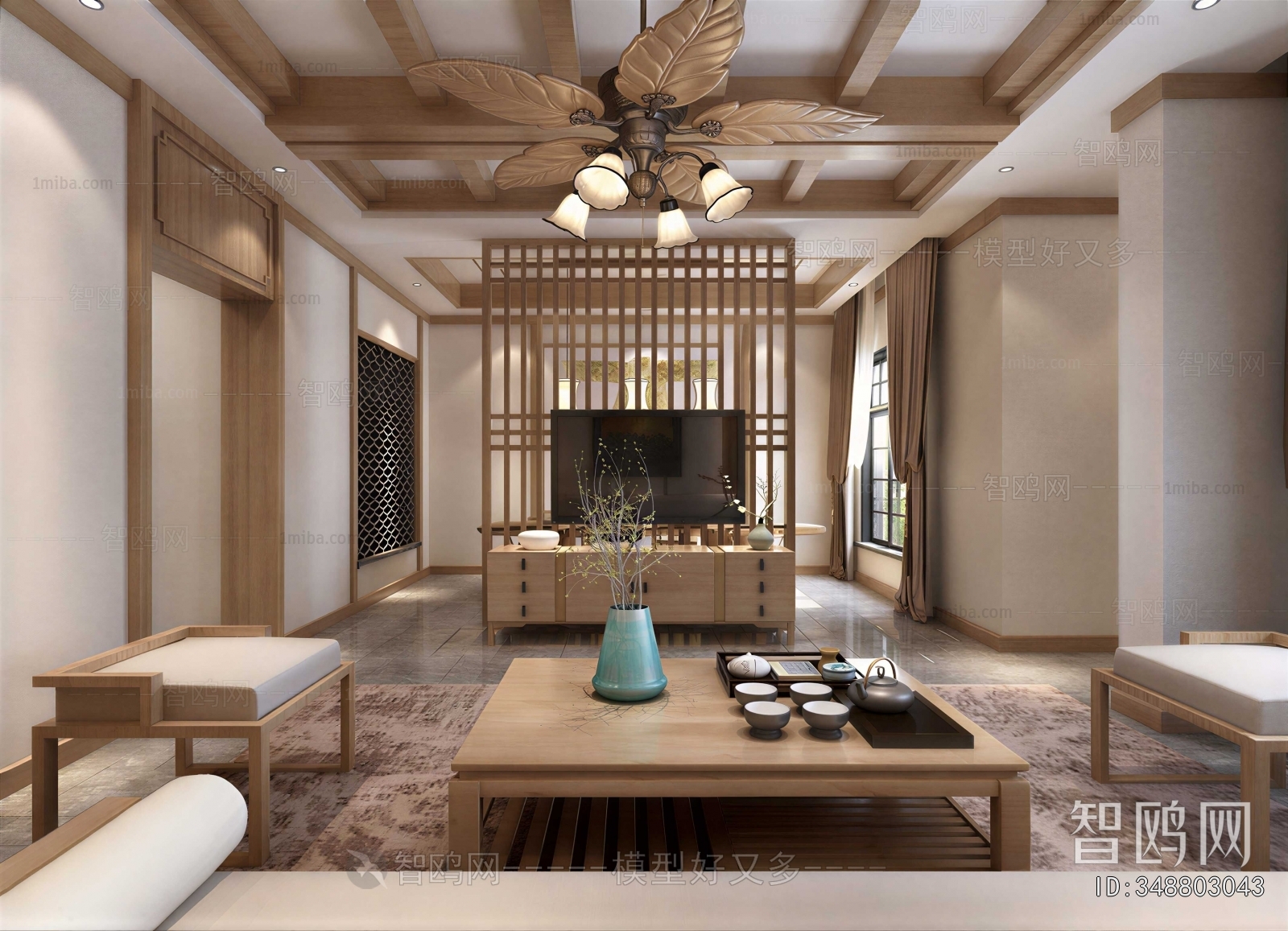 New Chinese Style A Living Room