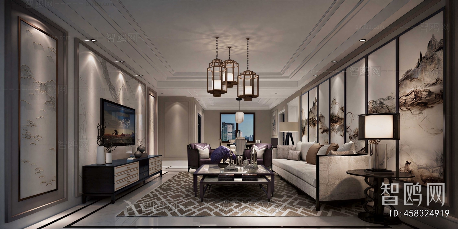 New Chinese Style A Living Room
