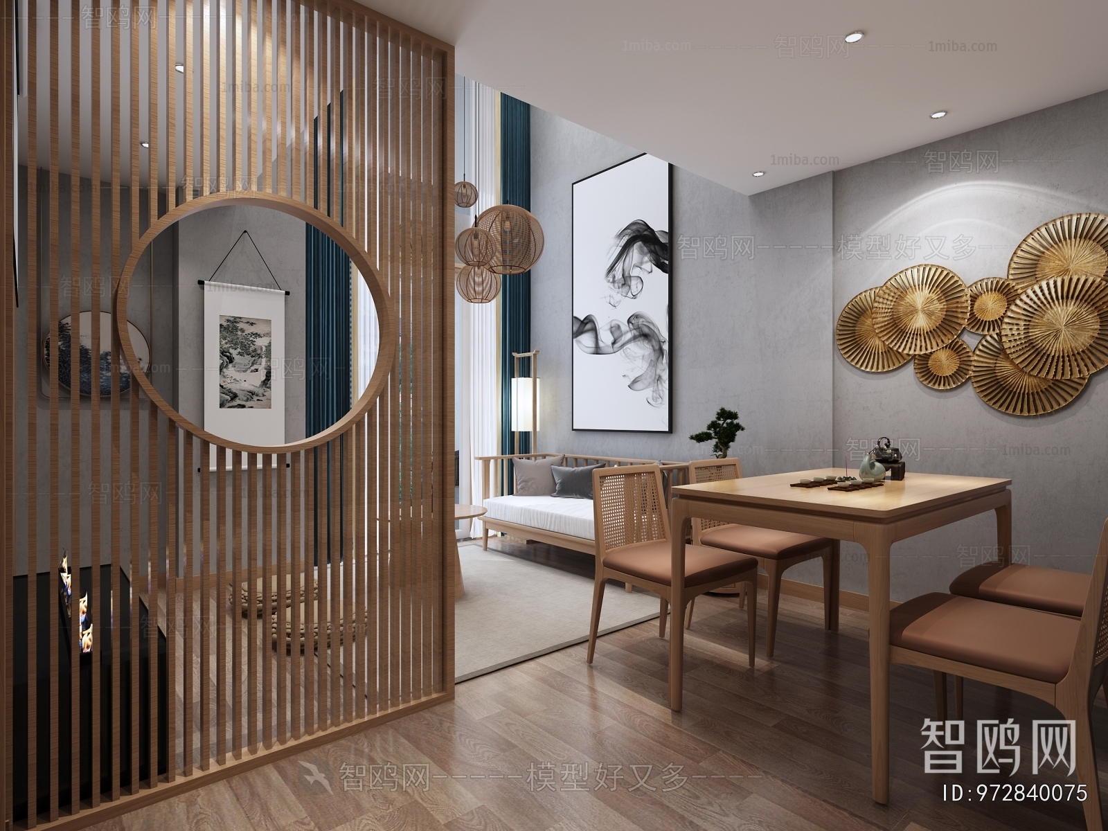 New Chinese Style A Living Room