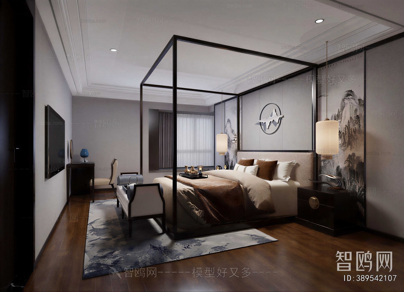 New Chinese Style Bedroom