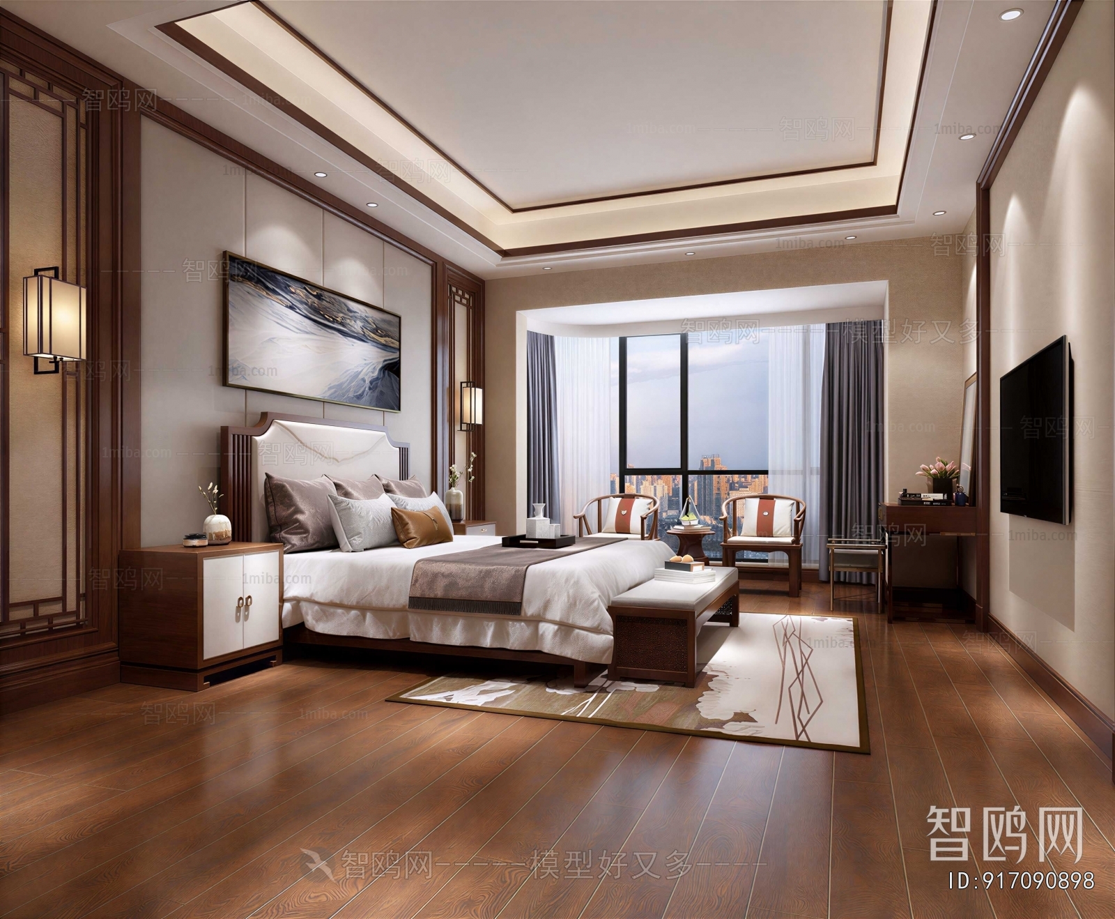 New Chinese Style Bedroom