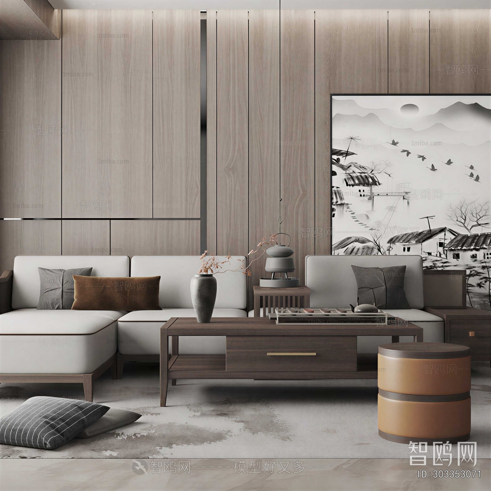 New Chinese Style A Living Room