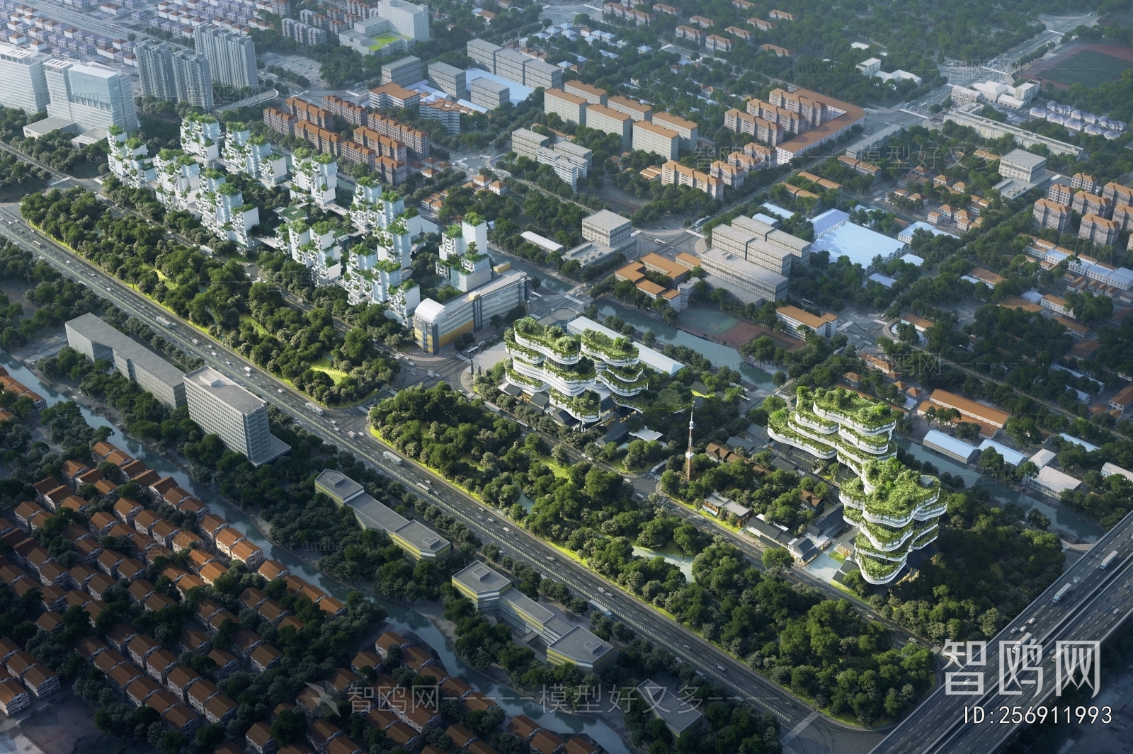 Modern Architectural Bird's-eye View Planning