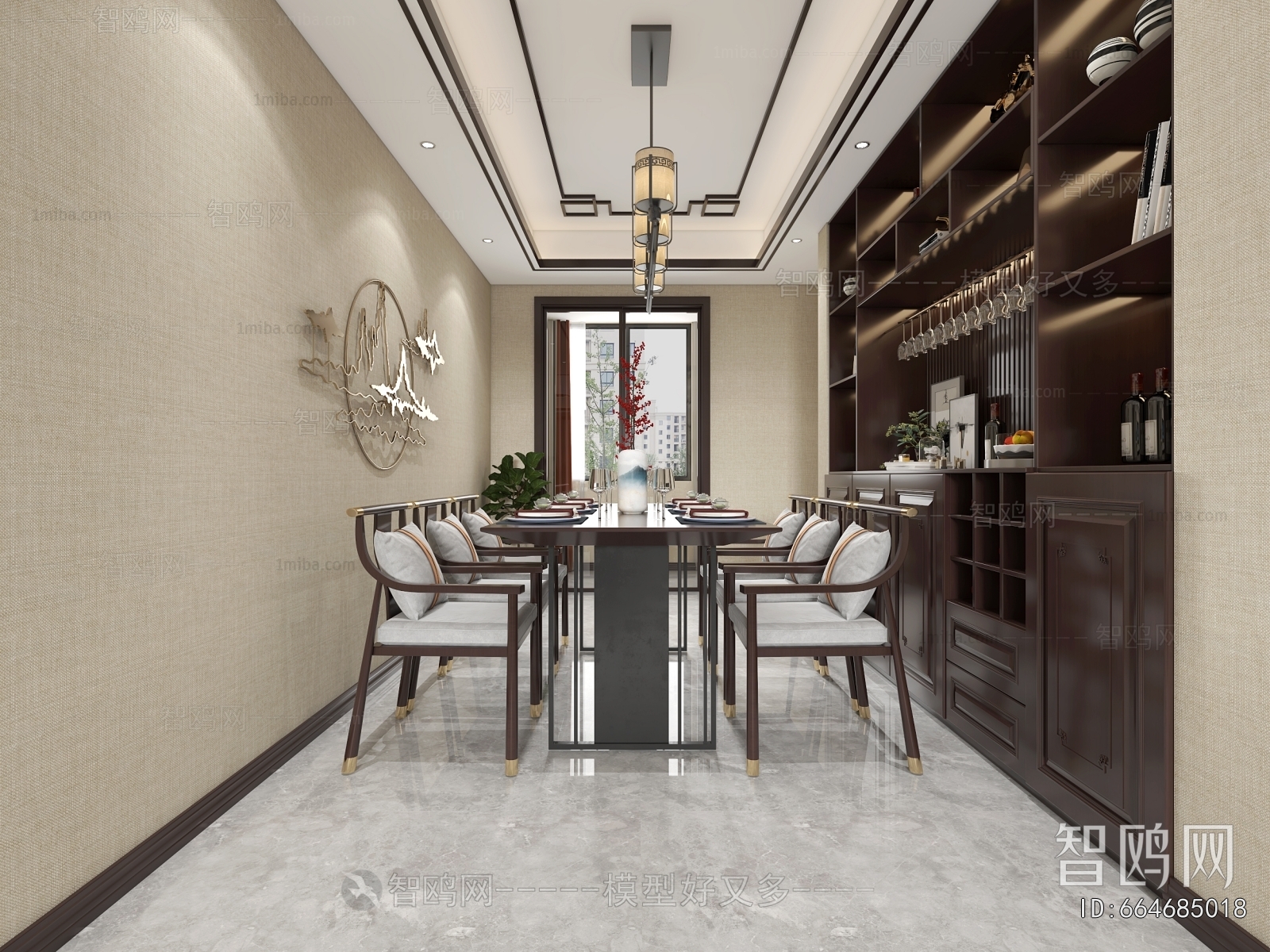 New Chinese Style A Living Room
