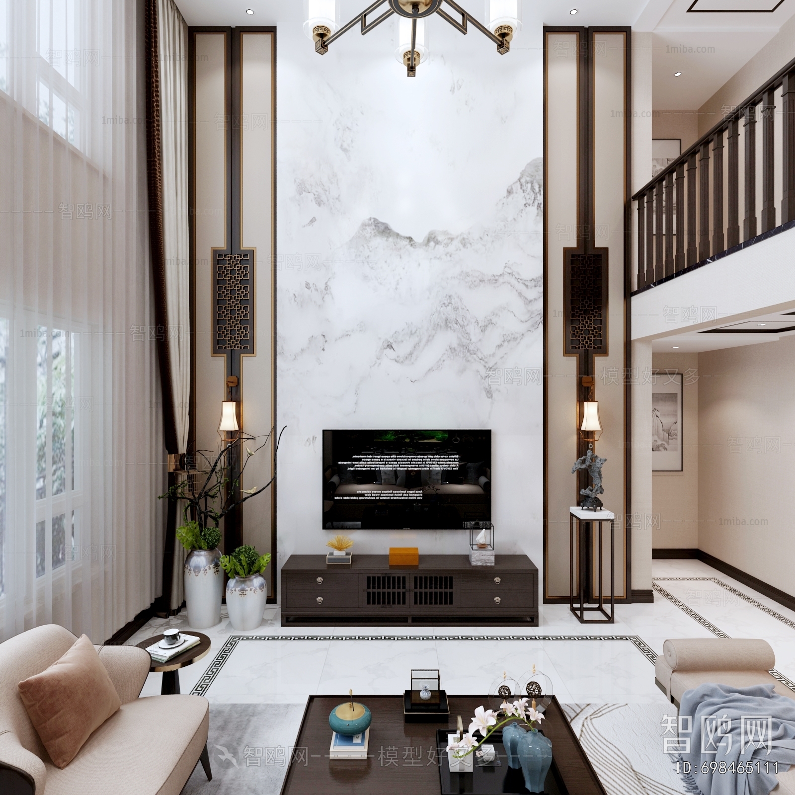 New Chinese Style A Living Room