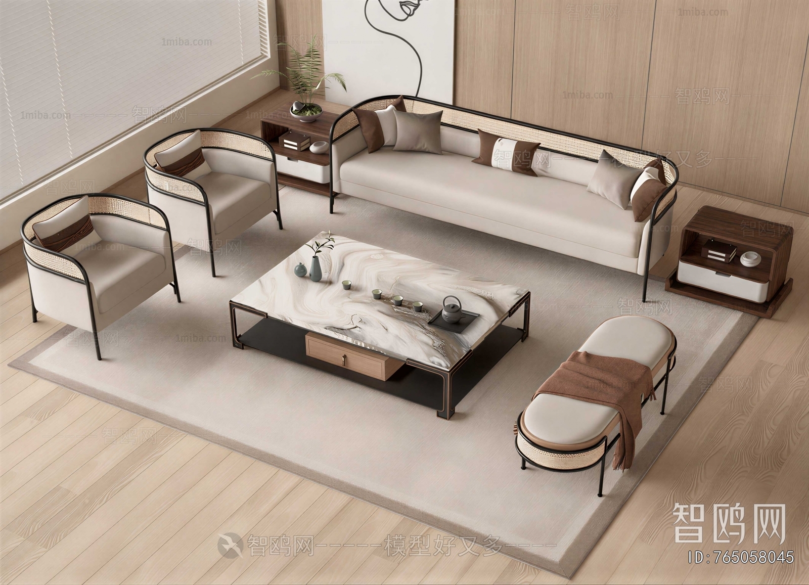New Chinese Style Sofa Combination
