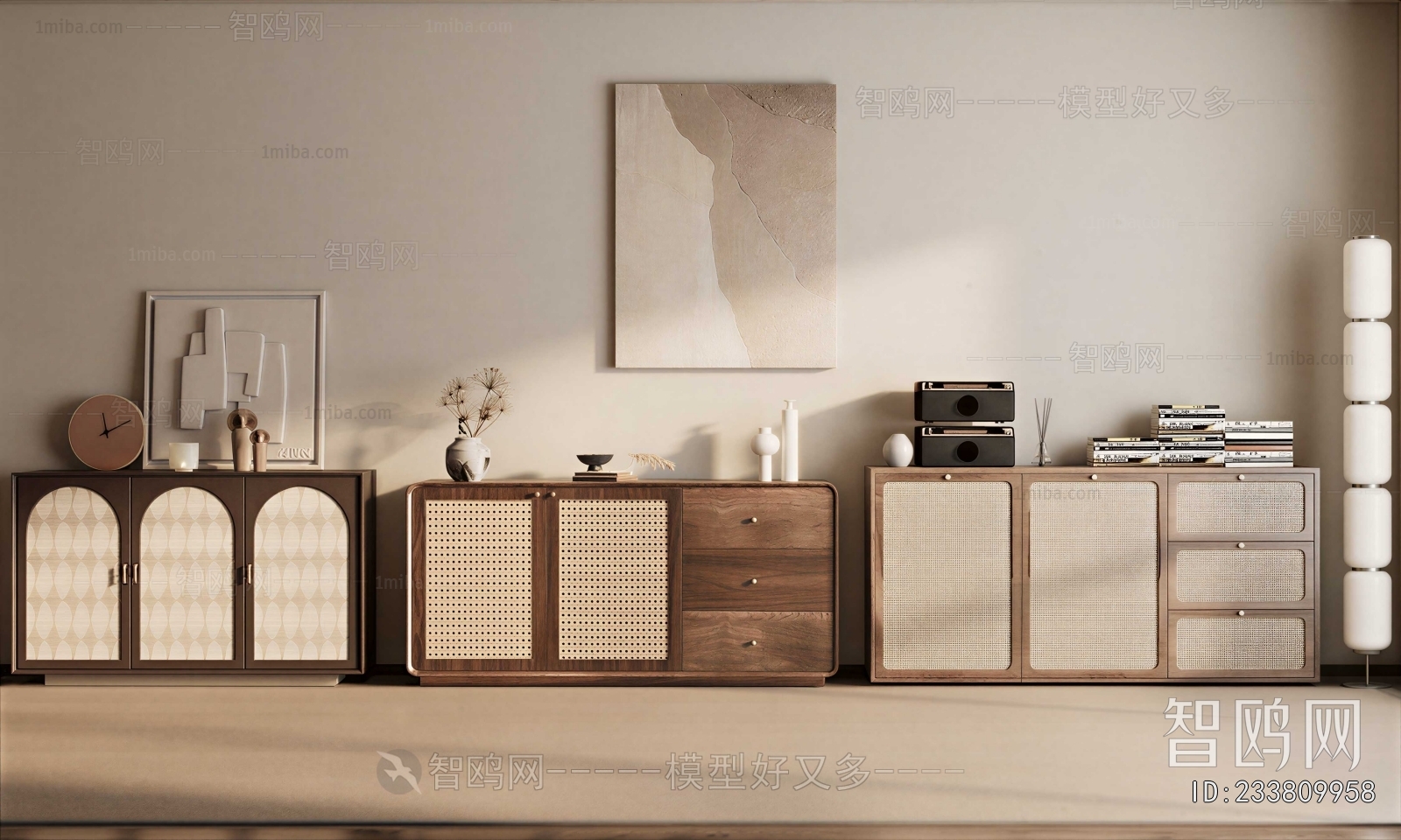 Wabi-sabi Style Side Cabinet