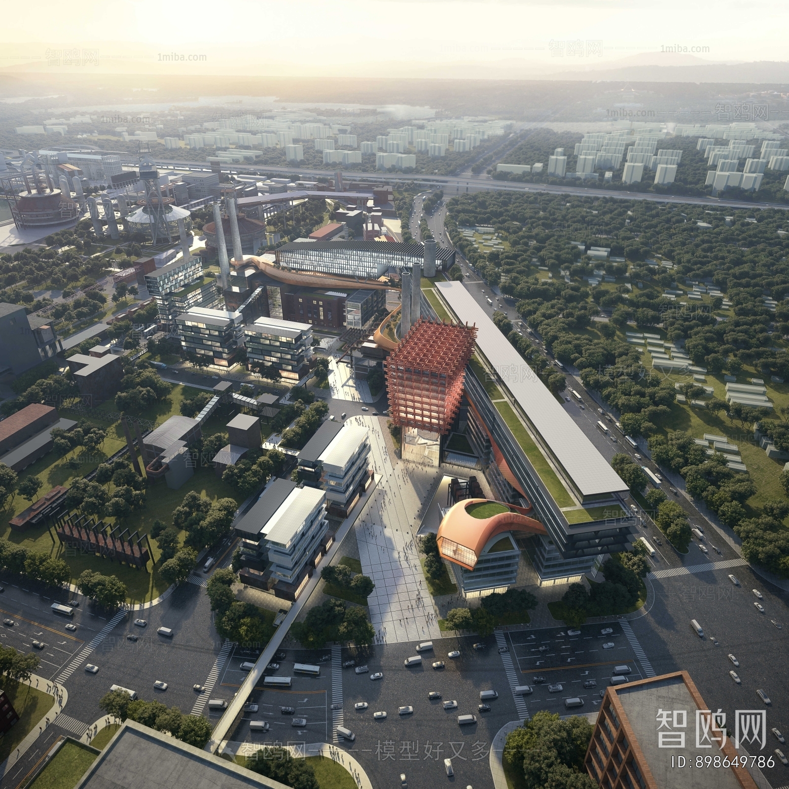 Modern Architectural Bird's-eye View Planning